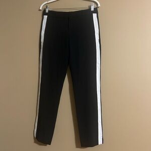 Banana Republic Avery Black Pants with White Side Stripes